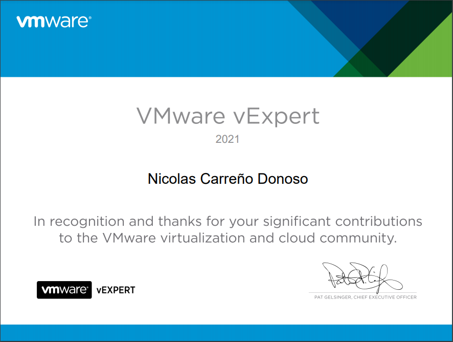 vNicoIT's tweet photo. Estoy muy contento de volver a obtener el reconocimiento como #VMware #vExpert por segundo año consecutivo ⭐️⭐️.

Desde ya agradezco a #VMware y todos quienes me apoyaron para alcanzar este reconocimiento.
Un gran abrazo!!!
#vCommunity
@vExpert @vmware_latam https://t.co/fnXE4K3FiD