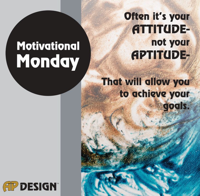 apdesignpro's tweet image. Often it's your attitude-not your aptitude-that allow you to achieve your goals. 

#MotivationalMonday #APDesign