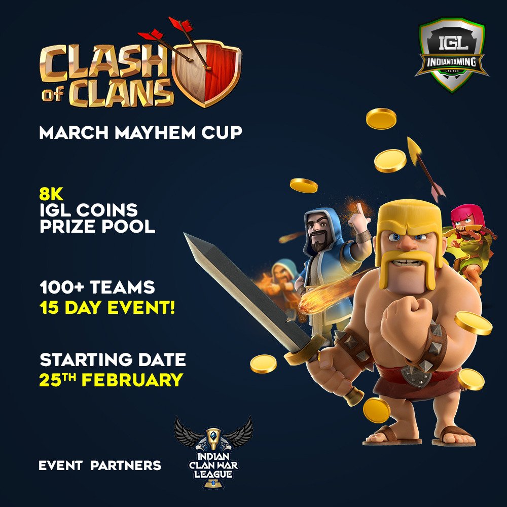 ICWL Esports is excited to announce our Tournament in Partnership with Indian Gaming League, one of the premium Tournament Organizer in India.
IGL×ICWL is here to announce March Mayhem Cup For 8,000 INR Prize Pool which will be hosted from 25th Feburary till next 15 days!