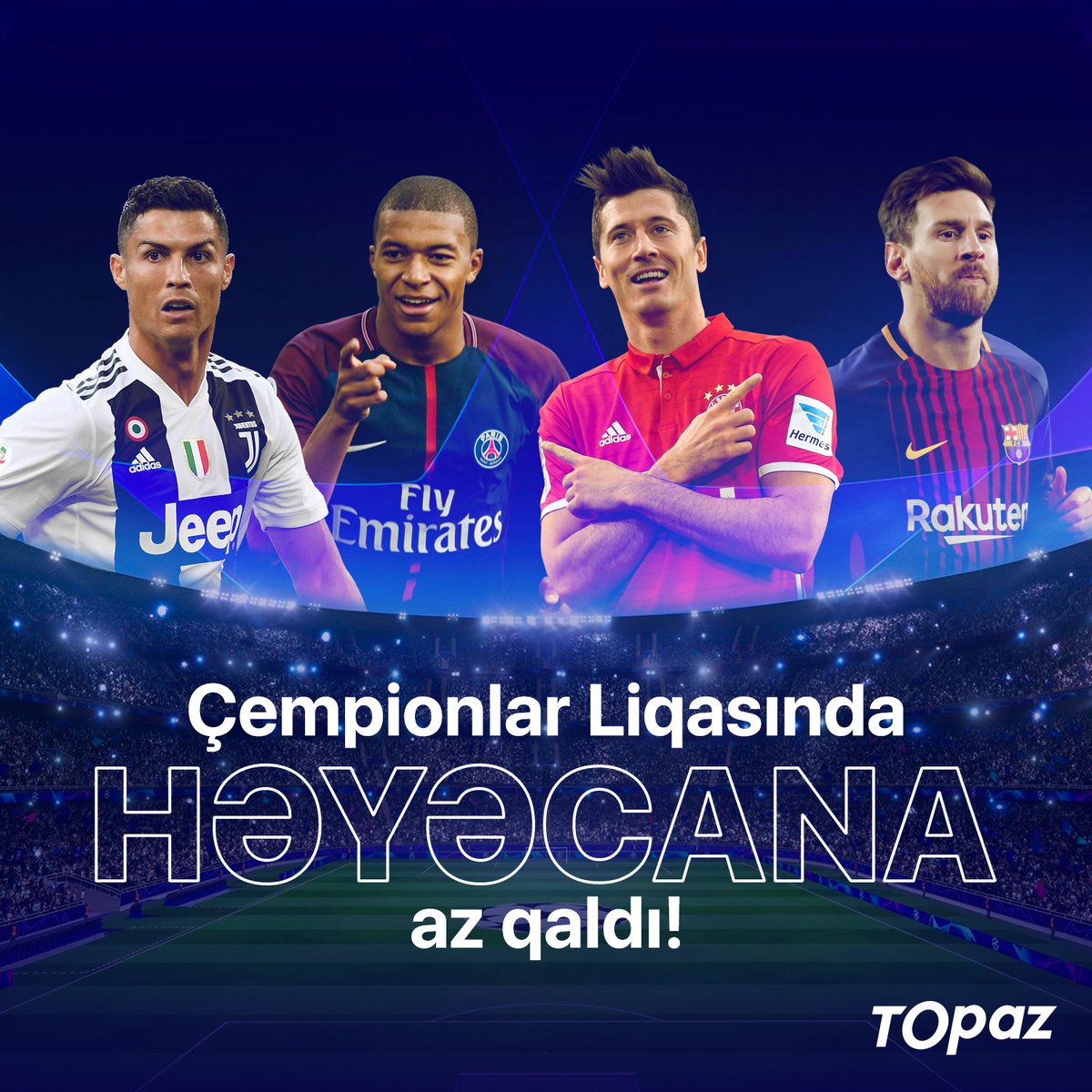 Topazresmi's tweet photo. Çempionlar Liqasının 1/8 mərhələsində həyəcanla keçəcək 4 gün! 17,18, 24 və 25 fevral tarixlərində 1/4 finala vəsiqə qazanmaq üçün qarşıdurmalar baş tutacaq! Finala gedən yolda futbol həyəcanını Topaz-la yaşa, mərc et, əylən, qazan!
#UCL https://t.co/CwJEmpIbx6