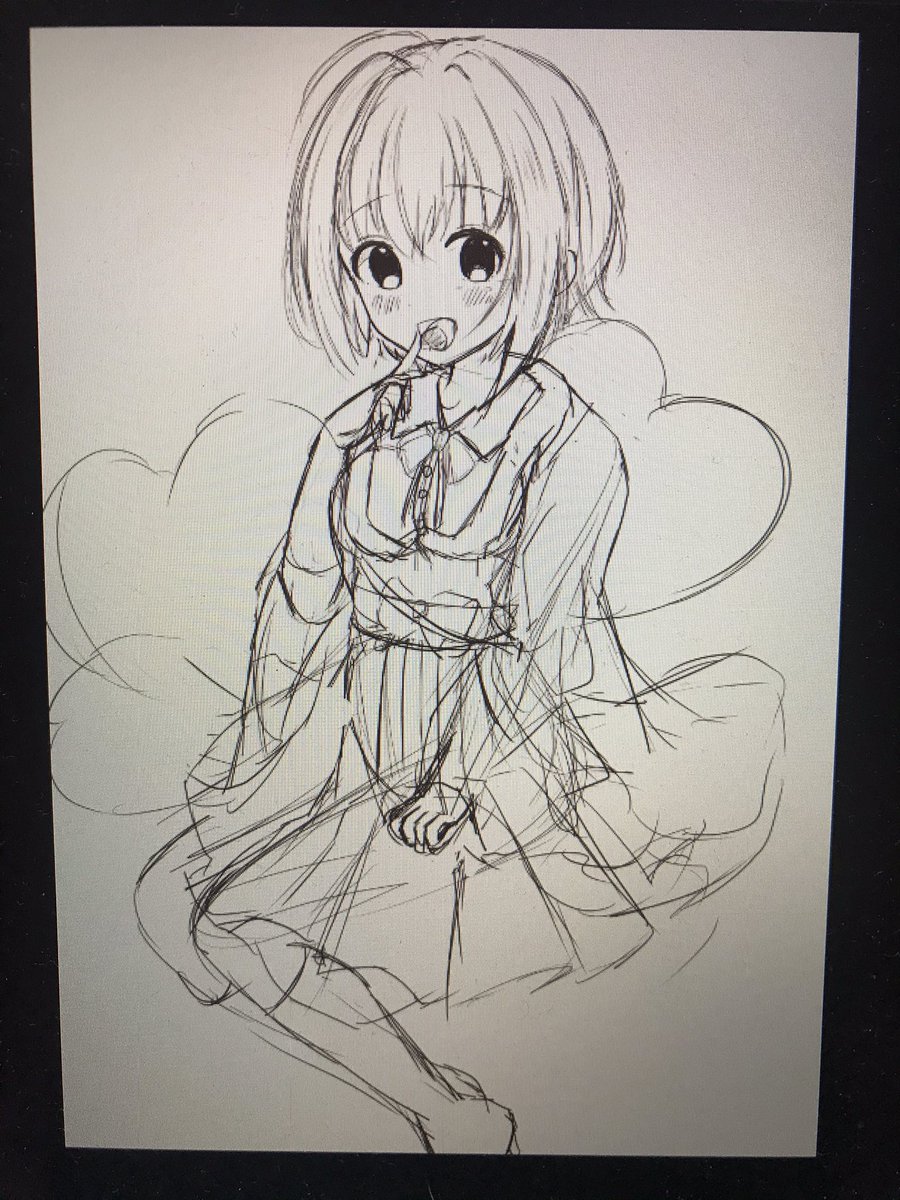 @certe034 全身はこんな感じですね〜(ラフなので分かりにくい……) バレンタインから四苦八苦してます〜? 