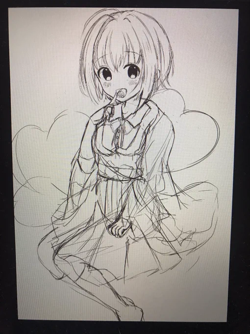 @certe034 全身はこんな感じですね〜(ラフなので分かりにくい……) バレンタインから四苦八苦してます〜? 