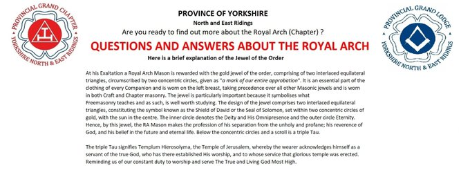pgl_york's tweet photo. Royal Arch Chapter Your Questions Answered
Today we have a follow up to fridays question and answer.
Here is a brief explanation of the Jewel of the Order.
#Freemasons #ChapterMasons
@craft_chapter @GrandChapter @UGLE_GrandLodge https://t.co/eJOAIlVo3Q
