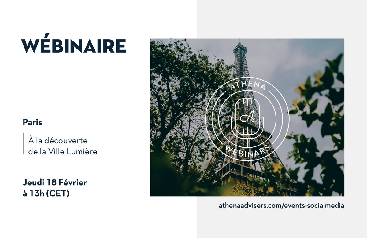 [FR] Wébinaire - Paris: A la découverte de la Ville Lumière 18 Février 2021 - 1 pm CET! 💻 Inscrivez-vous via le lien: bit.ly/3bbq06f