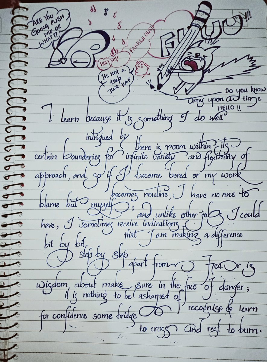 Neel1Neel's tweet photo. I learn
BECAUSE
It's something
I DO WELL
Intrigued by.......................!

#NoteToSelf 
#WritingCommunity 
#calligraphy 
#Life_Long_Learner. https://t.co/5IqZmuwCgj