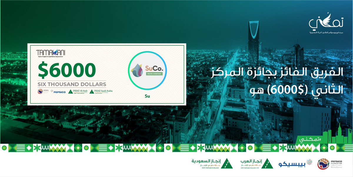 InjazSA's tweet photo. الفريق الفائز بجائزة المركز الثاني (6000$) هو  @SuCoKSA https://t.co/6f5mz1oSks