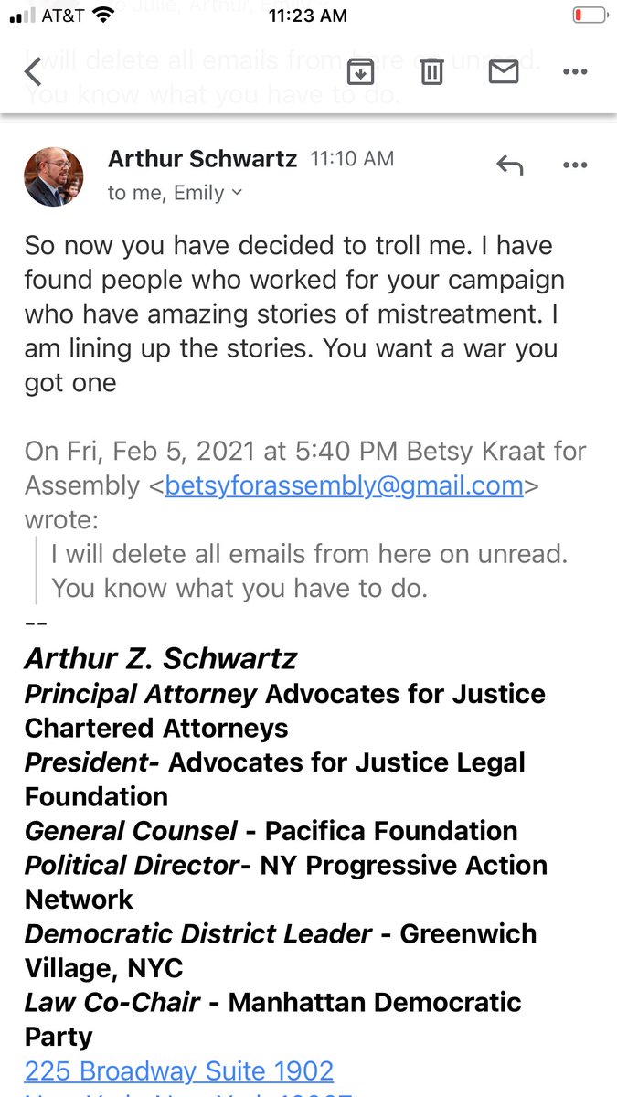 betsy4assembly's tweet photo. Raise your hand if you've been threatened by Arthur Schwartz

speaking truth to power isn't trolling https://t.co/4Vfb0Re7J2
