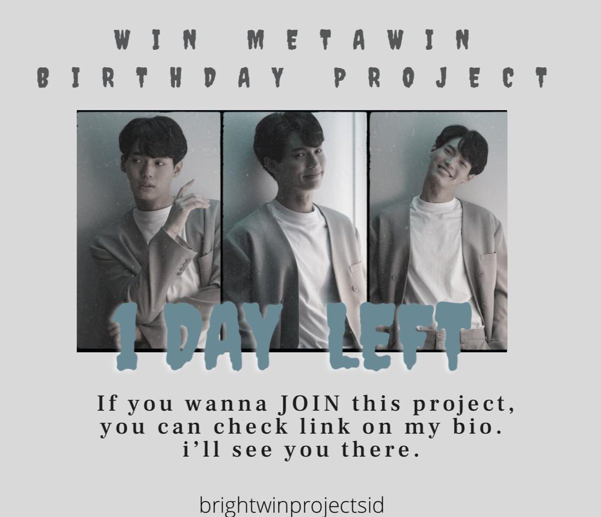 bwprojectsID's tweet image. Tinggal 1 hari lagi!!
yukk yang blm ikutan, bisa langsung cek link yang ada di bio kita ya💚

Registration here 👉🏻 bit.ly/2JuD2Sn (LINK IN BIO)

📌More Information :
Line : @577ekicy
Instagram : brightwinprojectsid

#Birthdayproject2021 #winmetawin #winmetawinturning22