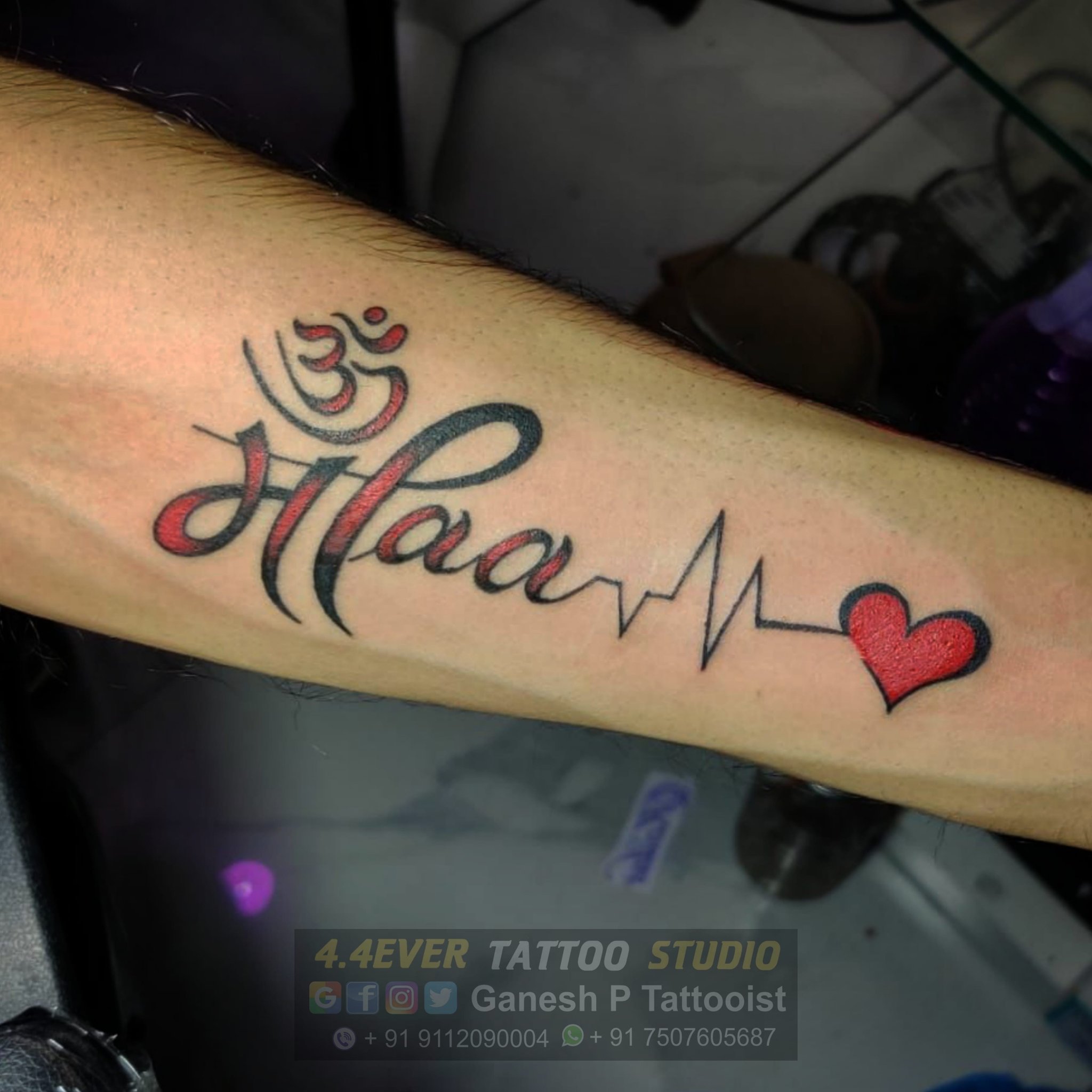 Karma Tattoo  Maa paa tattoo design with kar  Mascot Tattoos