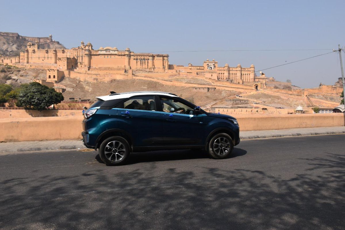 Tataev's tweet photo. We thank all the participants for joining us at the #Jaipur Mileage Challenge Rally. Click to get a glimpse of the exciting event that began from #Jagatpura and ended at #Achrol, with #NexonEV - The Electric SUV powered by #Ziptron.
.
.
.
#Rajasthan #IndiasOwnElectricSUV #TataEV https://t.co/FWSdX10NsH