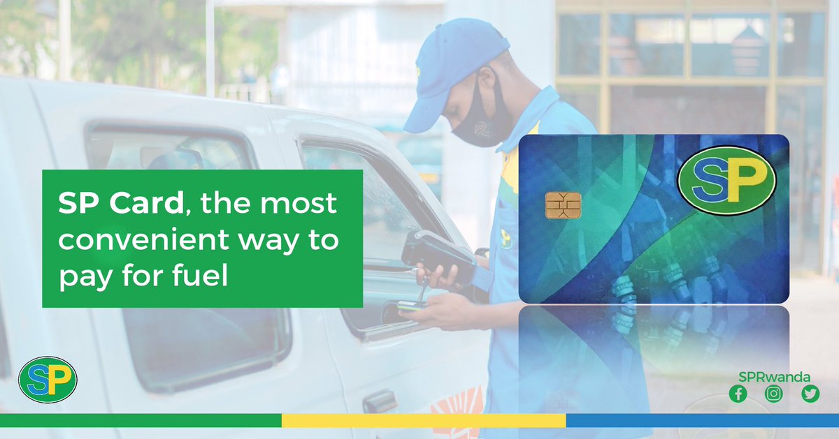 SPRwanda's tweet photo. Our SP card remains one of the most convenient ways to pay to refuel your vehicle while avoiding touching physical money that can contaminate you with Covid. Apply for yours today at our office and enjoy the benefits.

#SPStation #SPRwanda
#SPFuel #SPCard #StationService 
#Engine https://t.co/sBEhEvS8Ix