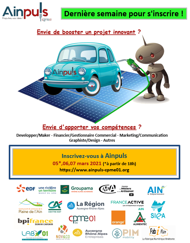 CPMEAin's tweet photo. Ainpuls 2021 - Dernière semaine pour s'inscrire !!!
https://t.co/OCHruI6M3b https://t.co/izmRivtBiM