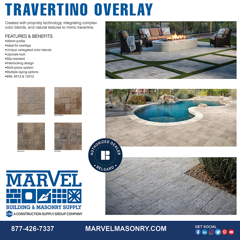 MarvelMasonry's tweet photo. Travertino Overlay from Belgard NOW AVAILABLE at MARVEL.

#MarvelMasonry #Marvel #Belgard #PavesTheWay #Hardscapes #Pavers #OutdoorLiving #Travertino #OneCSG #TheCSGAdvantage https://t.co/AAbSfn1pVV