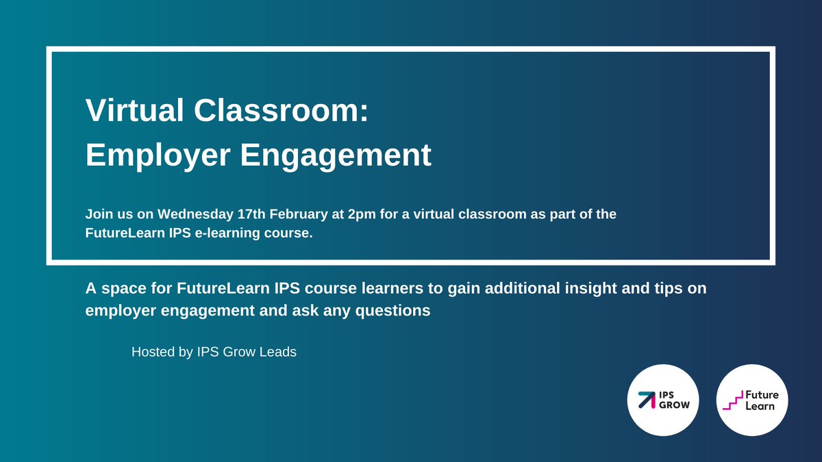 IPSGrow's tweet photo. On week 4, we are hosting a virtual classroom for IPS course e-learners! It's not too late to sign up, click the link below so you don't miss it! https://t.co/qw3V88VDNK #futurelearn #virtualclassroom #ee #IPS #IPSGrow #elearning https://t.co/3fzyYicevt