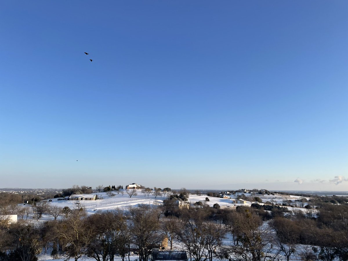 halliejo15's tweet photo. Woke up to no electricity and a winter wonderland here in north Aledo! #Fox4weather #wfaaweather https://t.co/I6AX6gOzBP