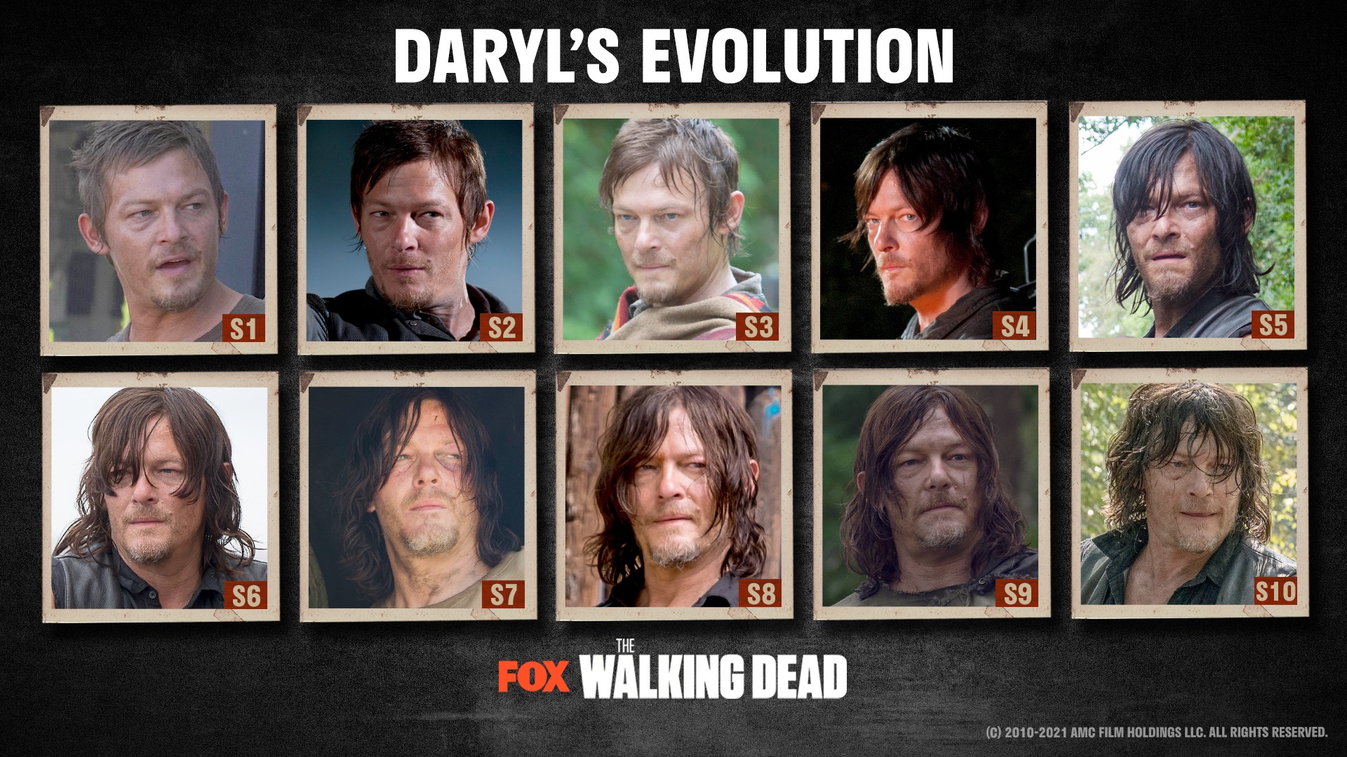 Twitter 上的FOX："He may not have changed a lot physically over the last 10  years, but no one can deny Daryl's character growth. 💙 #TheWalkingDead  returns Monday March 1st 2021 at 9pm