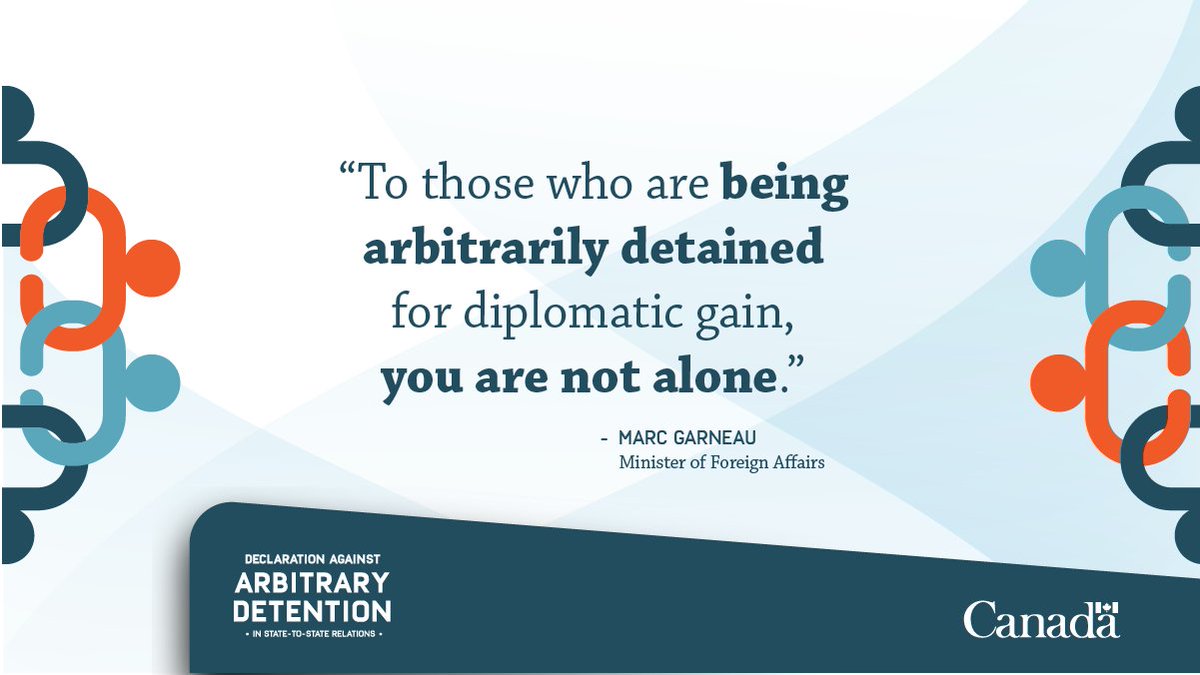 Today, countries from around the world are coming together to denounce the violation of #HumanRights for diplomatic gain.

Canada stands against #ArbitraryDetention in State-to-State relations.

ow.ly/Bq5o50DAA8t