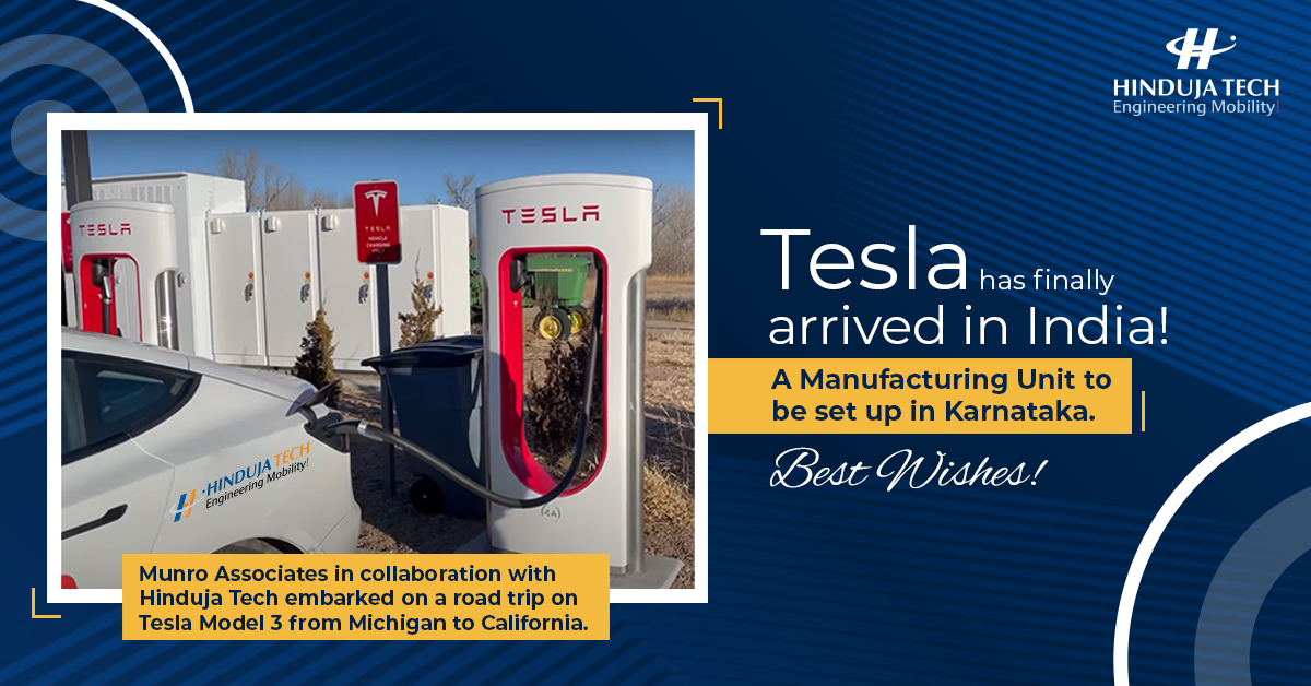 hindujatech's tweet photo. Tesla has finally arrived in India! 🚗
A Manufacturing Unit to be set up in Karnataka.
Best Wishes from #HindujaTech
#Tesla #TeslaInIndia #TeslaIndia #ElectricCar #TeslaMotors #MobilityTech #IndianEV #ElonMusk #EVIndia #ElectricVehicles #EngineeringMobility #HindujaTech https://t.co/DIEVoVTtFr