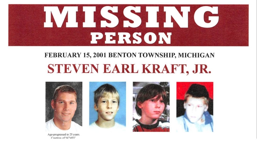20 years ago today, 12-year-old Steven Kraft, Jr. disappeared from Benton Harbor, Michigan while out walking his dogs. Though a tip from true crime queen Michelle McNamara eventually led police to a suspect, the case remains unsolved. Listen to tomorrow's episode for more.