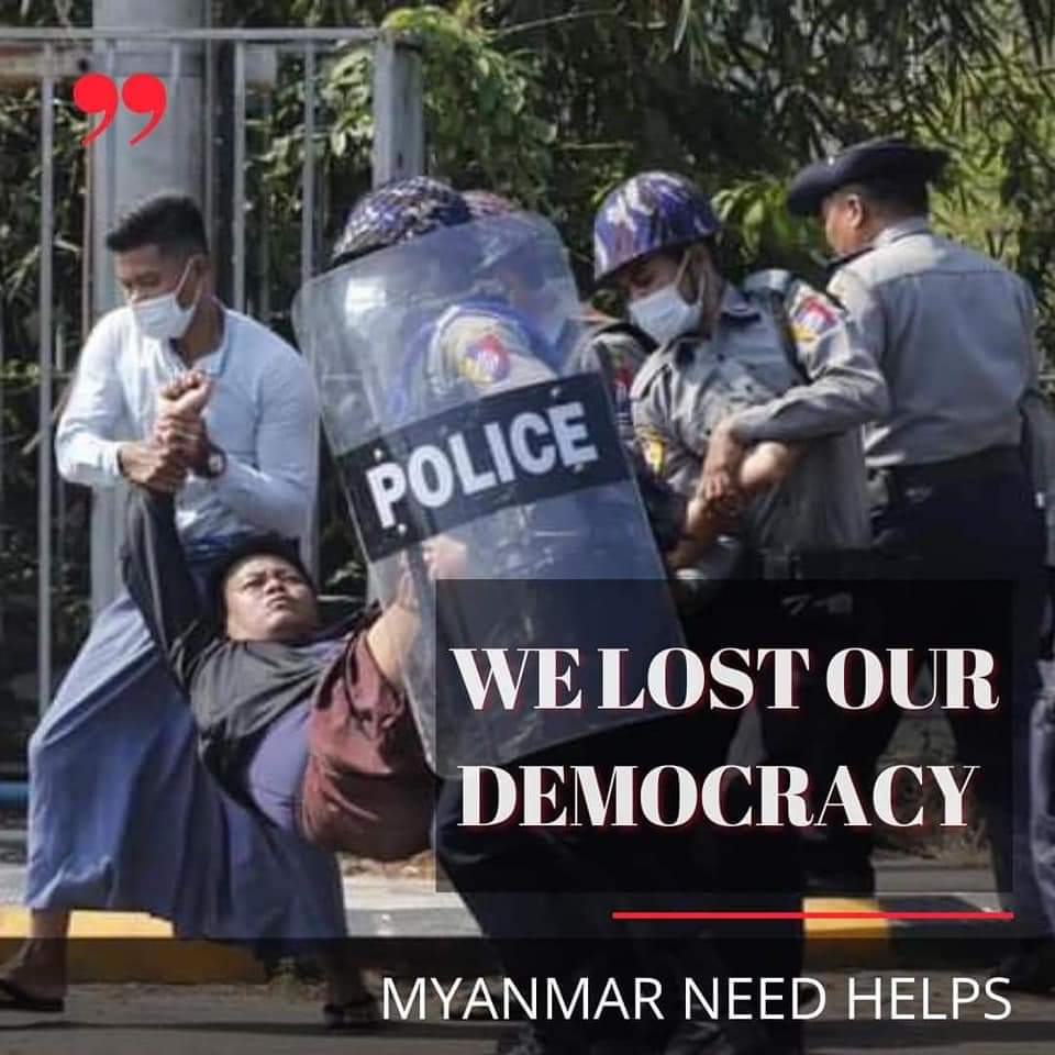 ThetHninWai6's tweet photo. #Savemyanmar
#SupportToCivilDisobedience #WeWantDemocracy #WeNeedJustice #FreeOurPresident #FreeDawAungSanSuuKyi #AgainstMyanmarMilitaryCoup #WhatHappeninginMyanmar https://t.co/8tYcYUdrX6