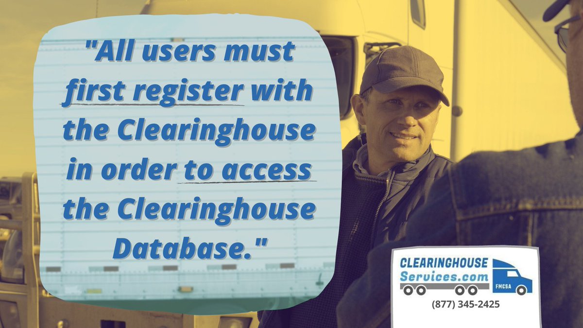 ClearCDL's tweet photo. "All users must first register with the Clearinghouse in order to access the Clearinghouse Database."

Membership options: https://t.co/Gf9VbSePjV 

#fmcsa #clearinghouse #dot #cdl #cdldriver #trucker https://t.co/w2sk5RPUlN