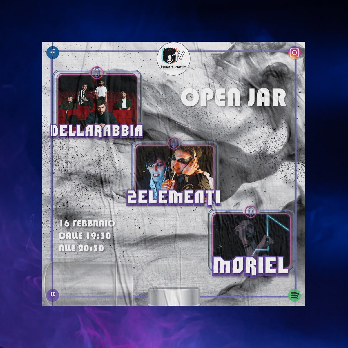 BeardRadio1's tweet photo. Con #Openjar, domani alle 19:30 esploriamo le nuove proposte degli artisti emergenti nel panorama musicale, insieme a noi "#Dellarabbia", "#2eleMenti" e "#Moriel"
n o n m a n c a r e
#twitch #music #live #talkshow #podcast #webradio #radio #streaming
https://t.co/iMxIDznf9K https://t.co/Jlvk8ZdZuL