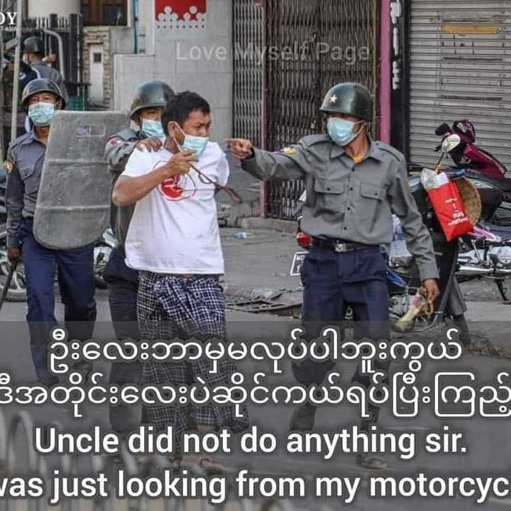 Why do you bully the innocent person?
Give Back Our Democracy
#WhatsHappeningInMaynmar 
#Feb15Coup