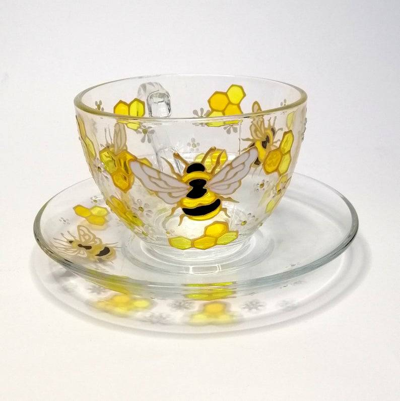 Hand painted bee set by StekloCraft
