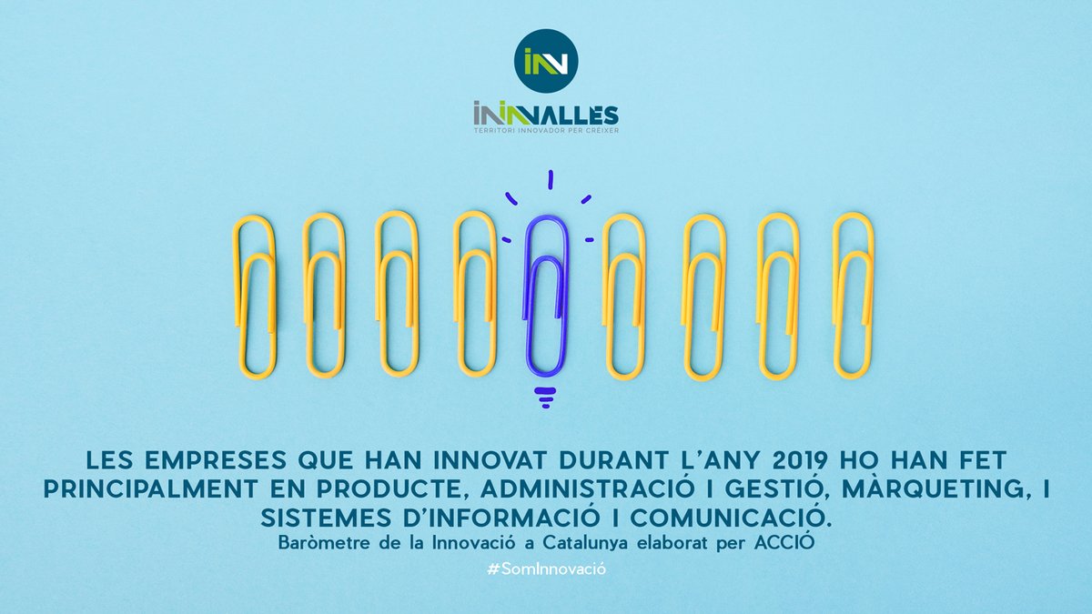 ininvalles's tweet photo. #SomInnovació 🔛

Les empreses que han innovat durant l’any 2019 ho han fet principalment en producte, administració i gestió, màrqueting, i sistemes d’informació i comunicació.

Baròmetre de la Innovació a Catalunya elaborat per @accio_cat https://t.co/a5XLLkfP3t