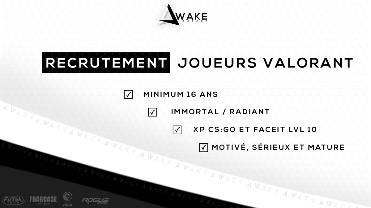 Awake_Structure's tweet photo. Bonjour,

Nous recherchons des joueurs pour compléter notre équipe Valorant.

Merci de nous répondre par message privée ou a 
@Awake_Skys sur twitter ou discord.

Merci et bonne journée :)

#VALORANT https://t.co/pVWVnXDdJE