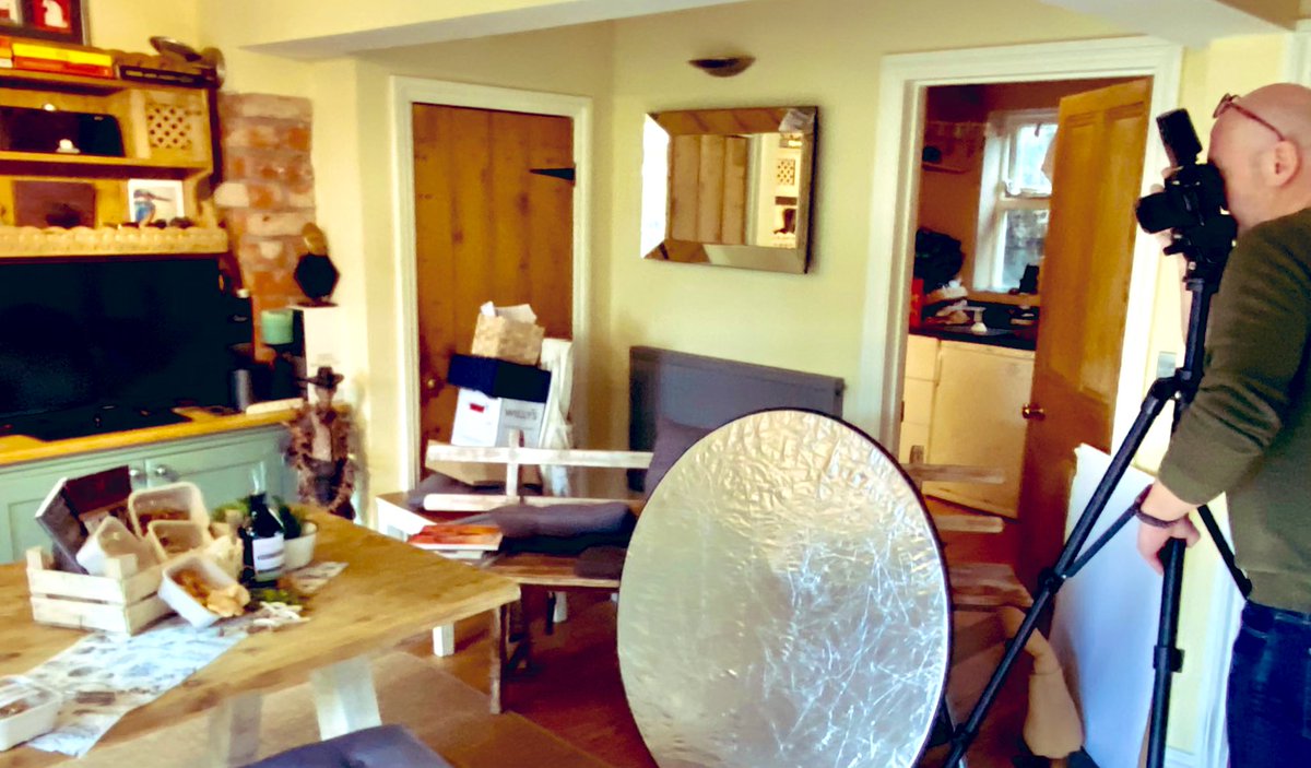 A socially safe product photo shoot today in our working kitchen for <a href="/TotallyWildUK/">Totally Wild UK</a> <a href="/willysacv/">Willy's ACV</a> &amp; <a href="/GBexperiences/">GB GourmetXperience Collection</a> with <a href="/martinhodgkiss/">martin hodgkiss</a>