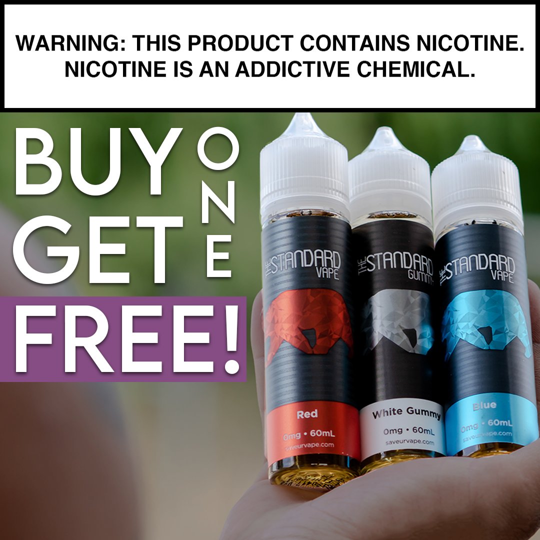 It’s President's Day 🇺🇸 and in honor of this holiday, we’re celebrating with Buy 1 Get 1 FREE @thestandardvape Red, White &amp; Blue!

Use code STANDARDBOGO.

Get your candy fix on! 🍬 

#VapeNation #VapeAddict #SAVEURVAPE