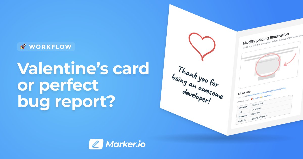  This Valentine's, we want to show our devs the love they deserve! Not through a Valentine's card or little candy gift basket, but by sending them perfect bug reports, every single time! #loveyourdevelopers thread