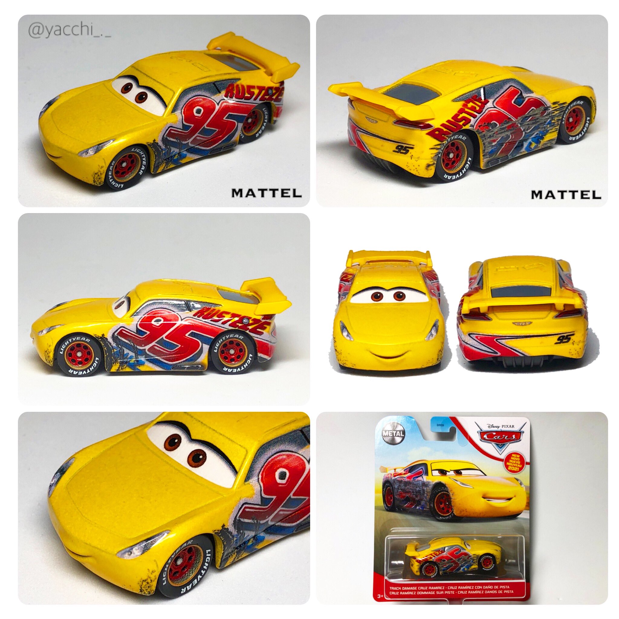 Yacchi ミニカー垢 Mattel Cars Track Damage Cruz Ramirez カーズ カーズ3 トラックダメージクルーズラミレス クルーズラミレス マテル ディズニー ピクサー Cars Cars3 Trackdamagecruzramirez Cruzramirez Mattel Disney Pixar ミニカー