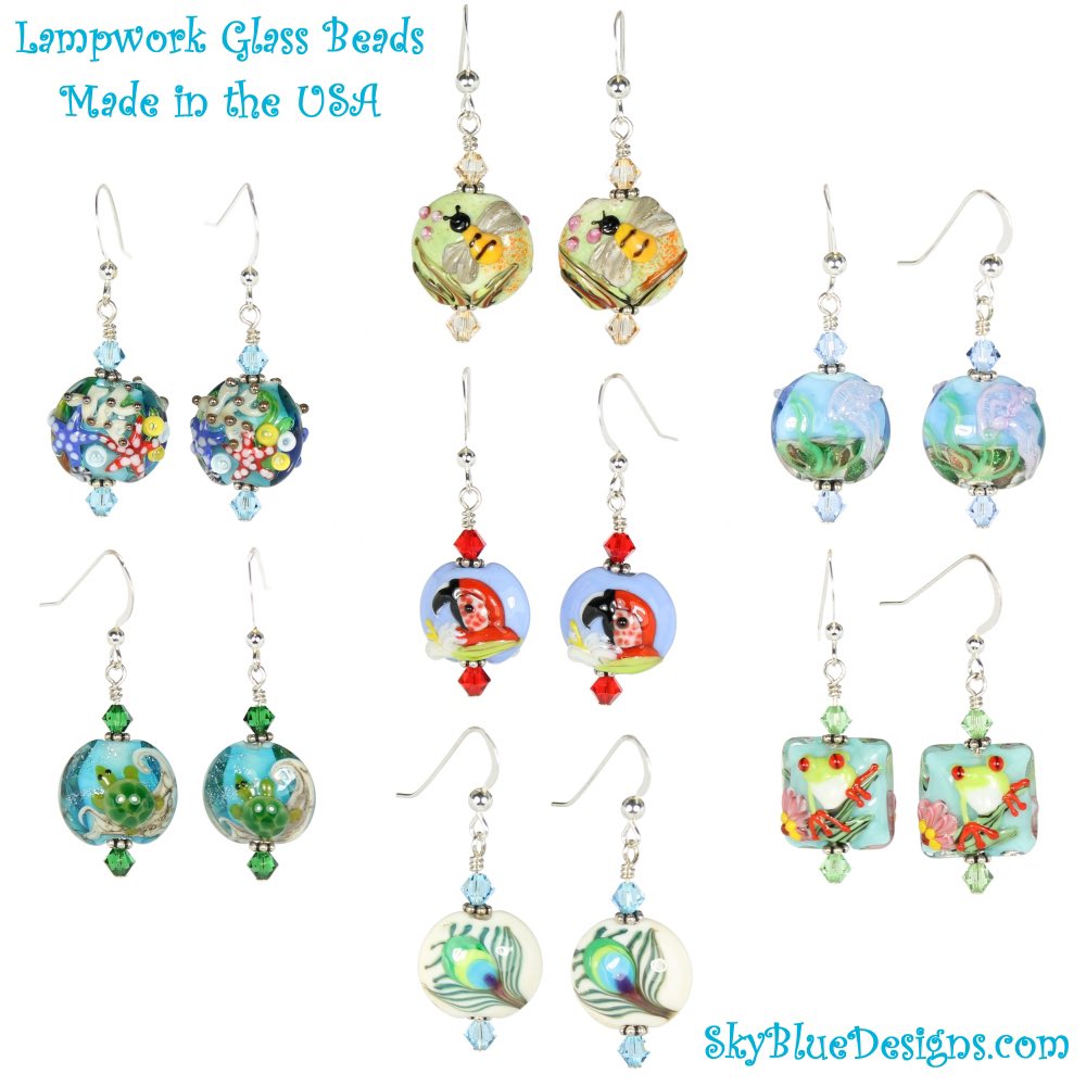 Happy Presidents Day! We just released new earrings with focal beads Made in the USA — and they’re on sale skybluedesigns.com/product-catego…

#parrotearrings #frogs #bees #jellyfish #turtles #starfish #parrots #handmadejewelry #madeinconnecticut #madeintheusa #handmadeearrings