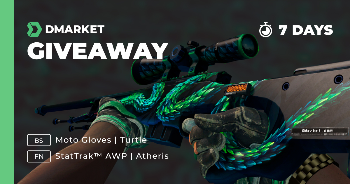 DMarket on X: 🌞 Get ready for the new week with our 🎁 NEW GIVEAWAY! 🏁  Are you gonna go for ☆ Moto Gloves, Turtle (Battle-Scarred) & StatTrak™  AWP