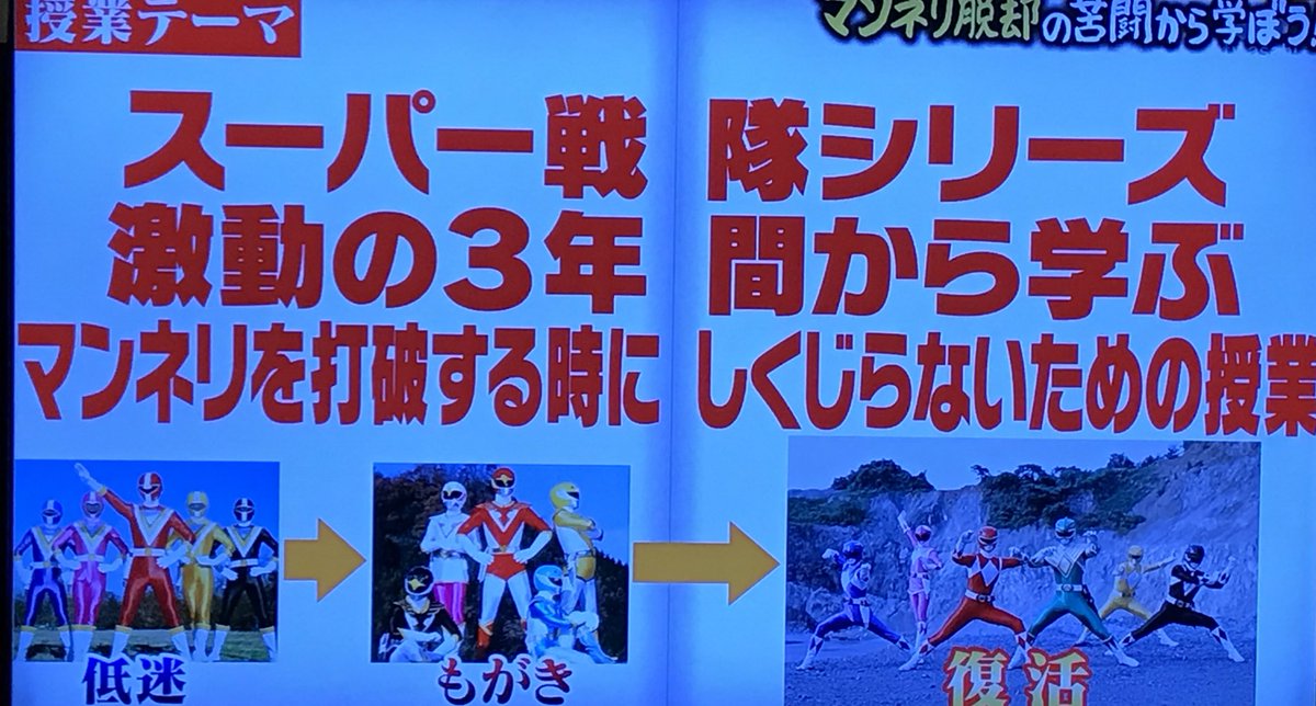 45作品続く歴史の中でスーパー戦隊シリーズ暗黒時代の3年間から学ぶマンネリを打破する時にしくじらないための授業 しくじり先生 Togetter 45作品続く歴史の中でスーパー戦隊シリーズ暗黒時代の3年間から学ぶマンネリを打破する時にしくじらないための授業 しくじり先生 Togetter