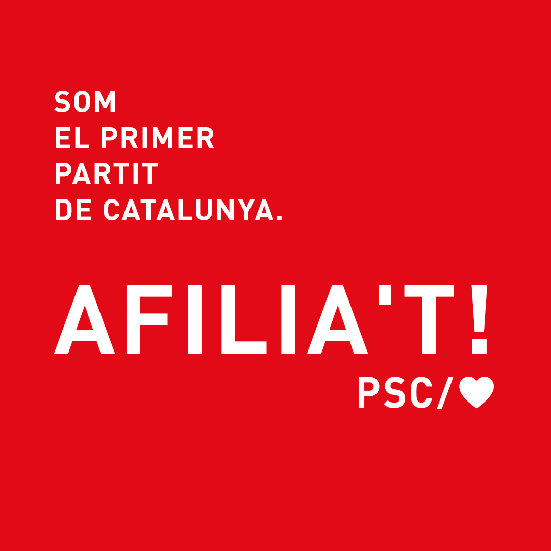➡️ Ha arribat el canvi a Catalunya.

✅ Ara pots fer un pas més en el compromís per fer-ho possible.

🌹 AFILIA'T!

👉 socialistes.cat/ca/pagina/afil…