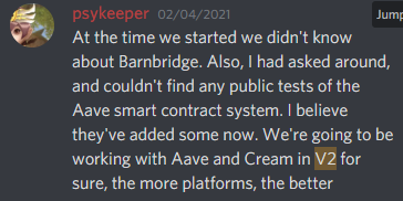 9/ b) Products launches, releases and integrations.Smart Yield launch for Barnbridge and V2 with integrations for saffron