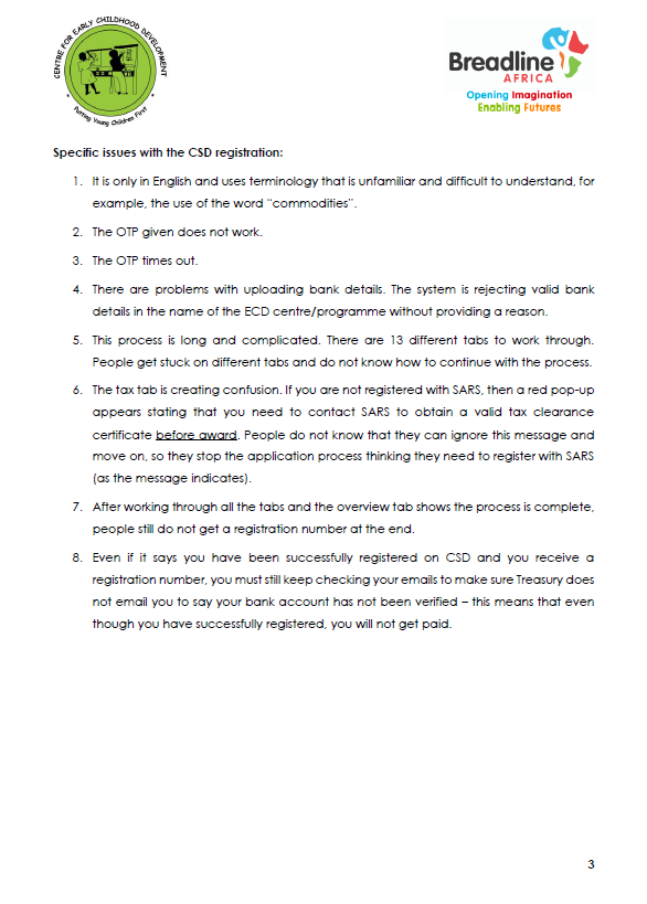 BreadlineAfrica's tweet photo. We need DSD to hear the challenges experienced on the ground and our unified call for an extension of the application deadline. @The_DSD @CECD_online @SAVE_ECD_SA
#SaveOurECDWorkforce #cecd #ECD https://t.co/l4EcHvgIZy