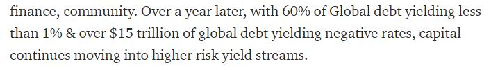 11/ To close this one downAlthough stretched let me spark a narrative again: "60% of Global debt yielding less than 1% & over $15 trillion of global debt yielding negative rates."How long before some of them decide to get a taste of DeFi yields? https://medium.com/barnbridge/introducing-barnbridge-3f0015fef3bb