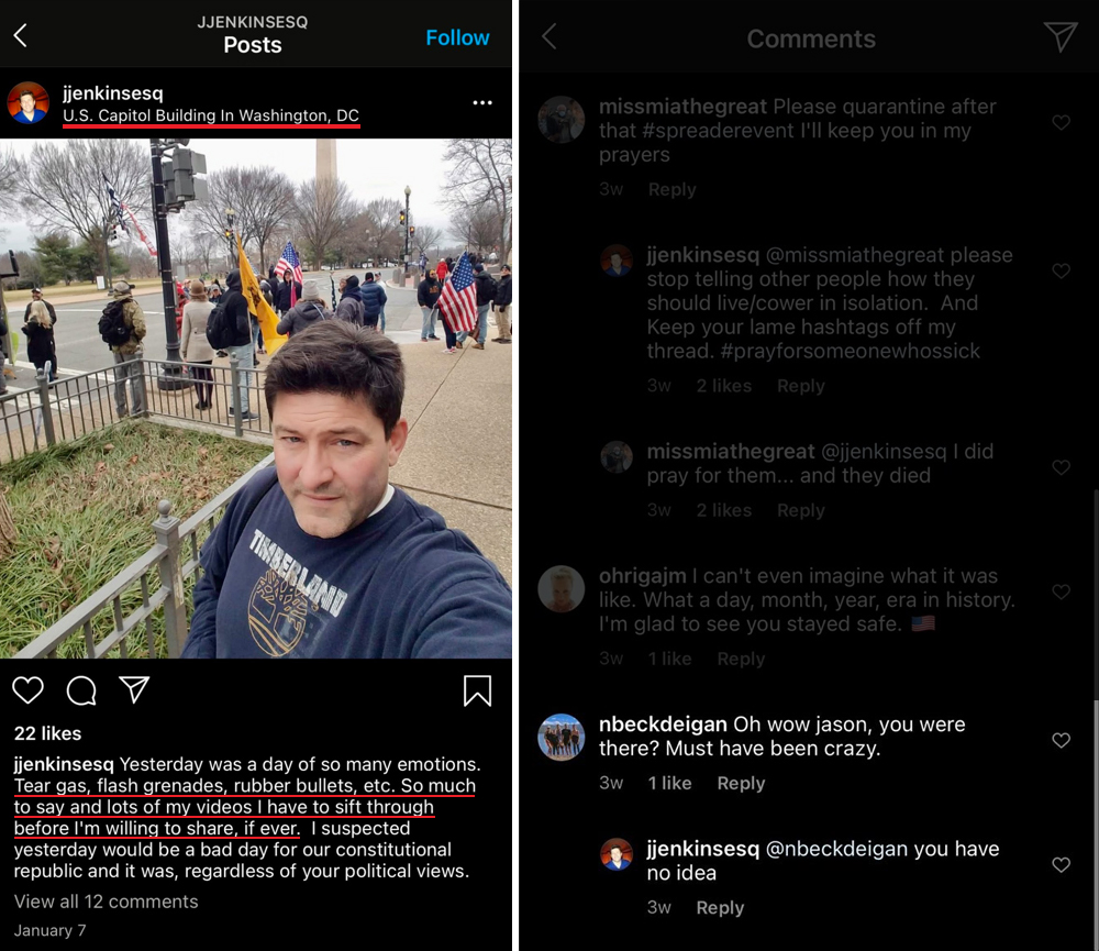 Jason Jenkins’ comments on the February 11th School Board Meeting are interesting, because they conflict with the comments Jenkins made on his Instagram profile on January 7th. (4/12)
