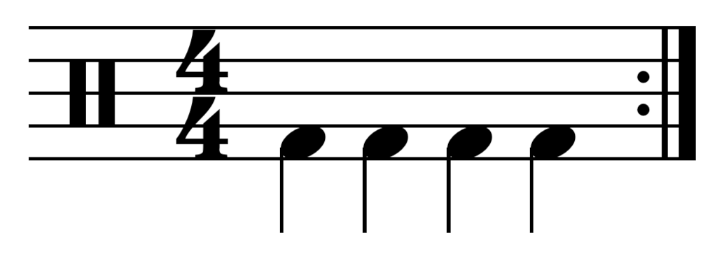 Hitting the bass drum on each beat is often referred to as four to the floor b/c cause a drummer will step down on the pedal, pushing it down to the floor to hit the bass drum 4 times per measure. 4 to the floor will get you to nod your head to the beat.+