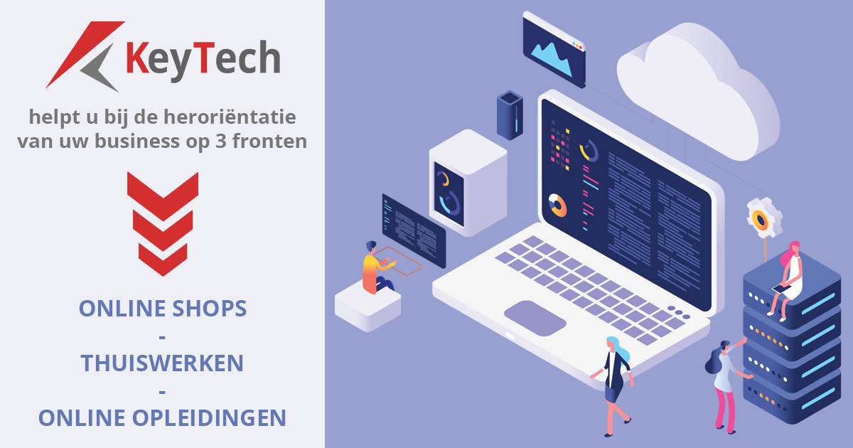 keytechbe's tweet photo. COVID-19 heeft ons digitaal gedrag voorgoed hervormd! KeyTech helpt u bij de heroriëntatie van uw business op 3 fronten: #eshop #thuiswerken #opleidingen #cloud #cybersecurity #Microsoft365  #KMOinthecloud

https://t.co/8P5HGUj0II https://t.co/DLLWoIaUDG