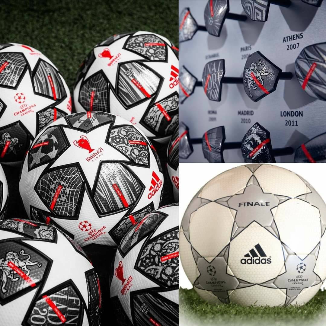 GolJuez's tweet photo. Esta es la pelota que se usará en la  Champions League desde mañana. Cada hexágono incluye una alusión al diseño de cada balón usado en los últimos 20 años. Y el "FINALE 2001" ya cumple 2 décadas. 
#Goljuez #ChampionsLeague https://t.co/aUqe7nI0fc
