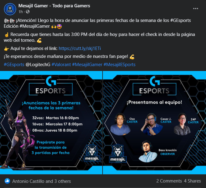 Zoom4Peru's tweet photo. ¡Hola a todos!
Estoy super emocionado de anunciarles que voy a ser parte del gran equipo de casters para el primer torneo de Valorant de G Esports de @LogitechG, gracias a @MesajilHnos.
¡Empezamos el martes 16 con todo! 😃 https://t.co/LCwBs7M6tb