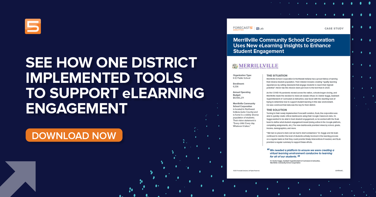 In 2020, Merrillville (IN) decided to move all classes virtual due to COVID-19. Read how Dr. Dexter Suggs, Assistant Superintendent of Curriculum &amp; Instruction, was faced with determining how to support student learning in this environment. #EdData bit.ly/3qj247f
