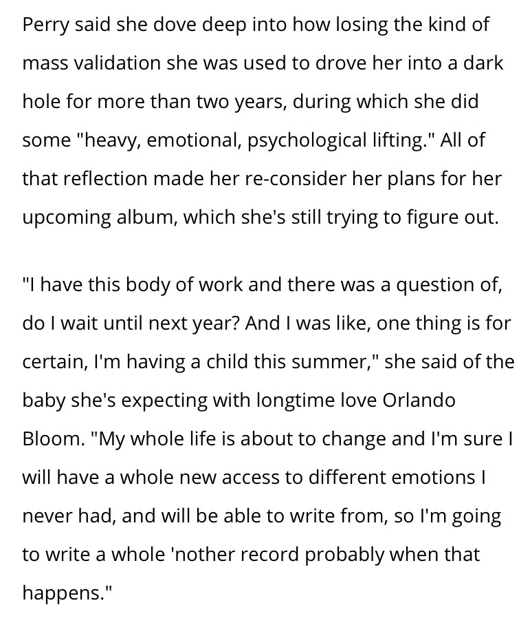Katy ended up throwing songs together to make Smile, but said she only released it in 2020 because she planned to write another album after giving birth. I believe she put out Smile last year without any big plans for its success.