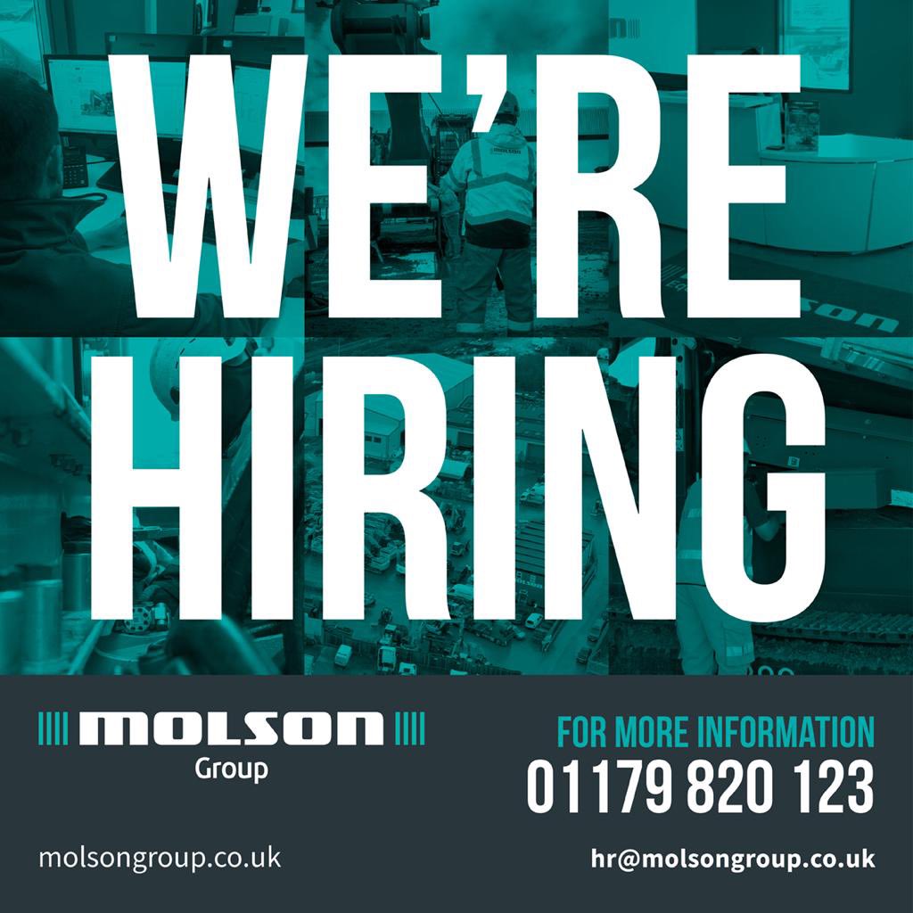 “Wanna join our gang?”

Take a look at the Careers section on our website to see a live view of the positions available: molsongroup.co.uk/molson-group-c…

No agencies. 

#molsongroup #molsongreen #molsonequipment #molsonyoung #molsonfinlay #molsoncompact #molsonwashing #joinourteam #jobs
