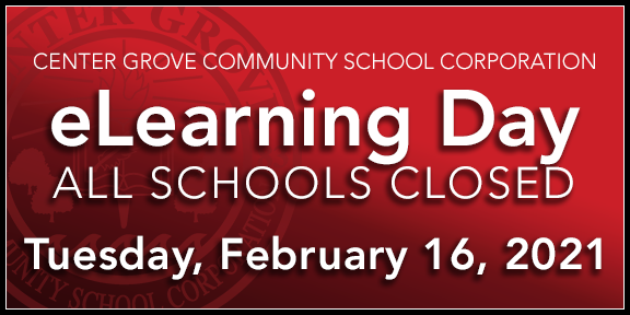 center_grove's tweet photo. CGCSC will have an eLearning Day on Tuesday, February 16. All schools will be closed. Stay safe CG! https://t.co/WnlAJJXzfl
